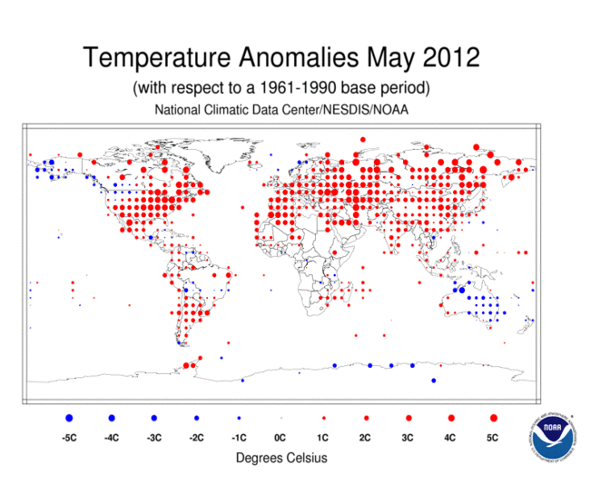Informe climático de la Tierra. Mayo de 2012